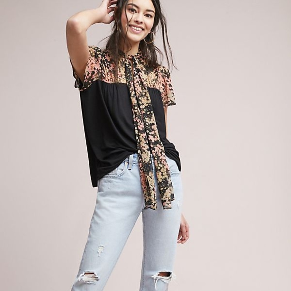 Anthropologie Neck-Tie Top